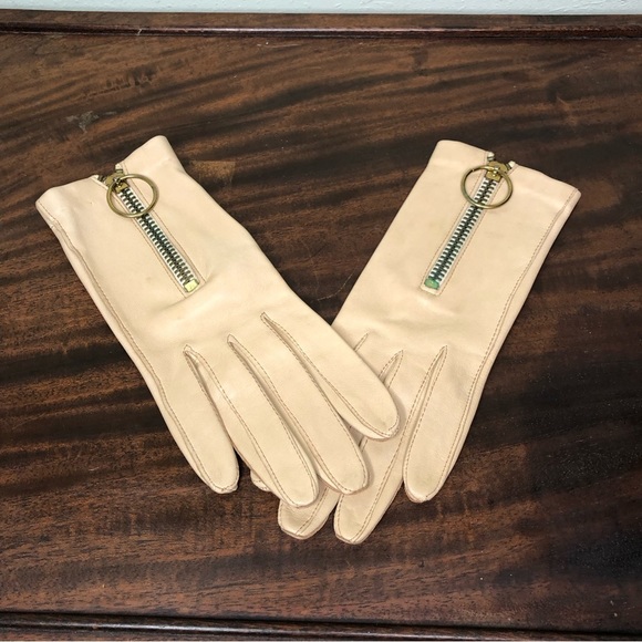 Vintage Accessories - MCM Vintage Short Gloves with Zippers Size 6.5